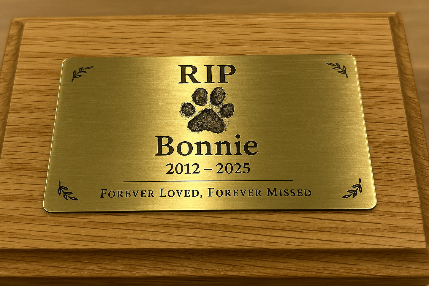 Laurel of Remembrance Oak Urn