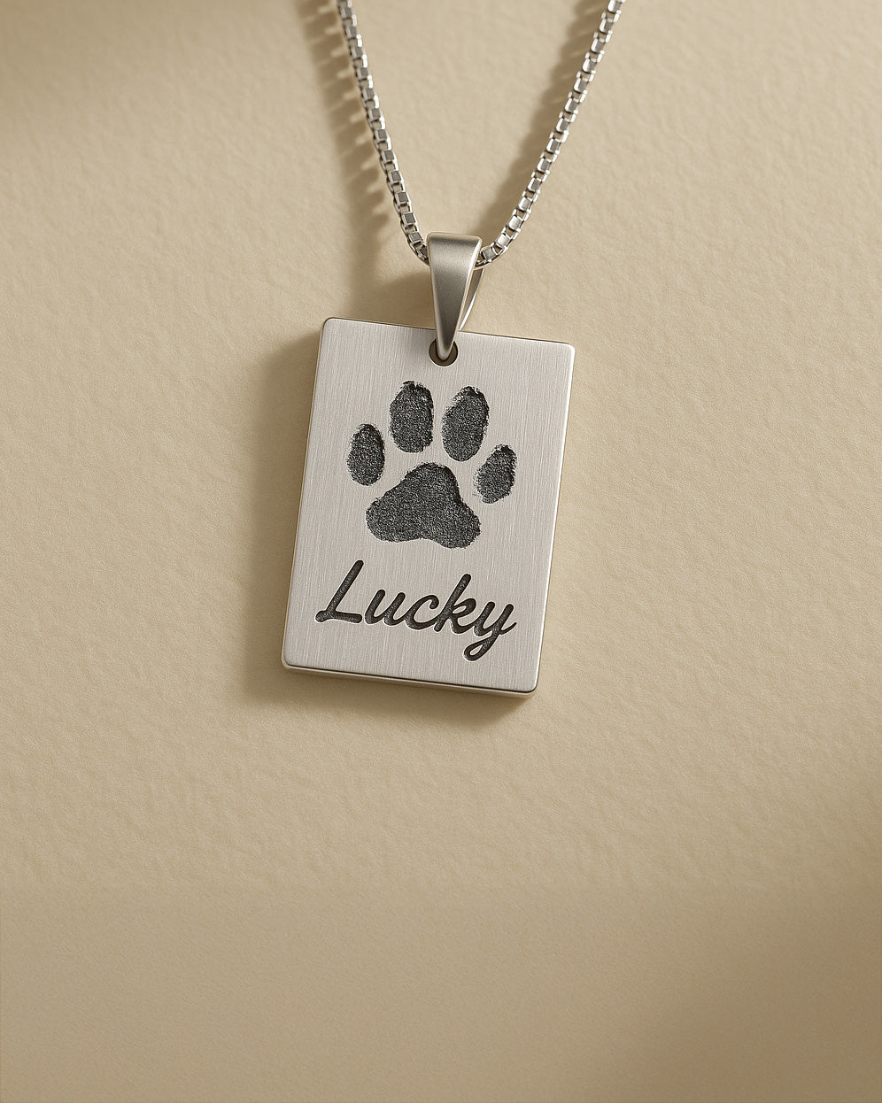 Plaque Paw Necklace