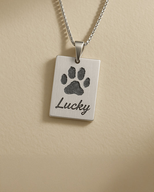 Plaque Paw Necklace