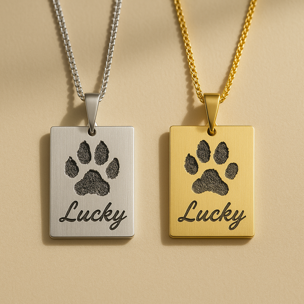 Plaque Paw Necklace