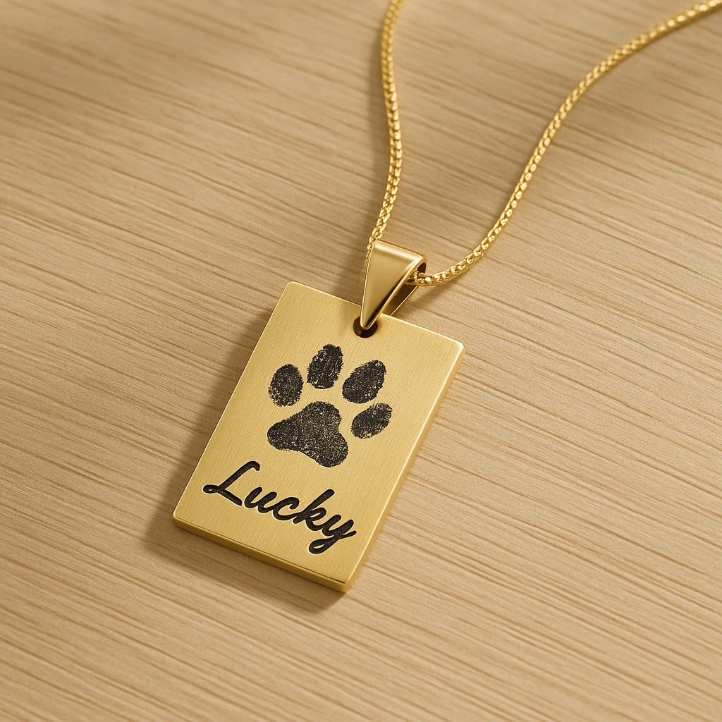 Plaque Paw Necklace