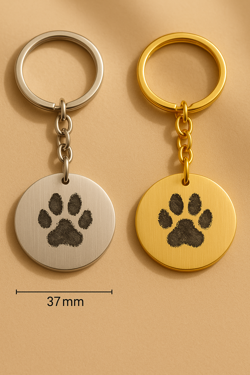 Round Paw Keychain