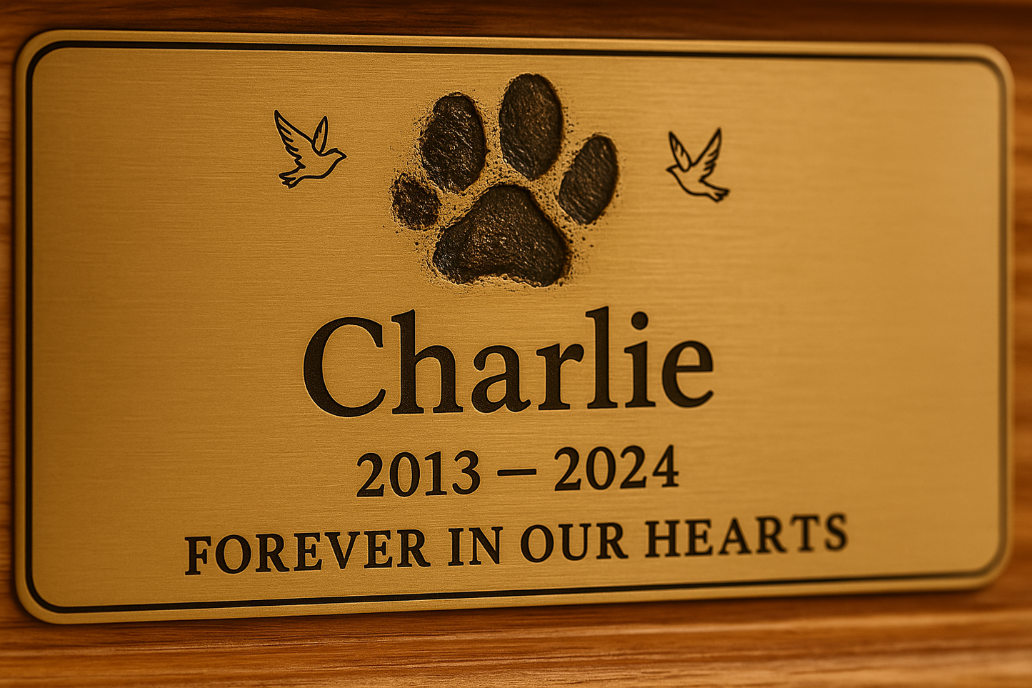 Dove Pawprint Oak Pet Urn