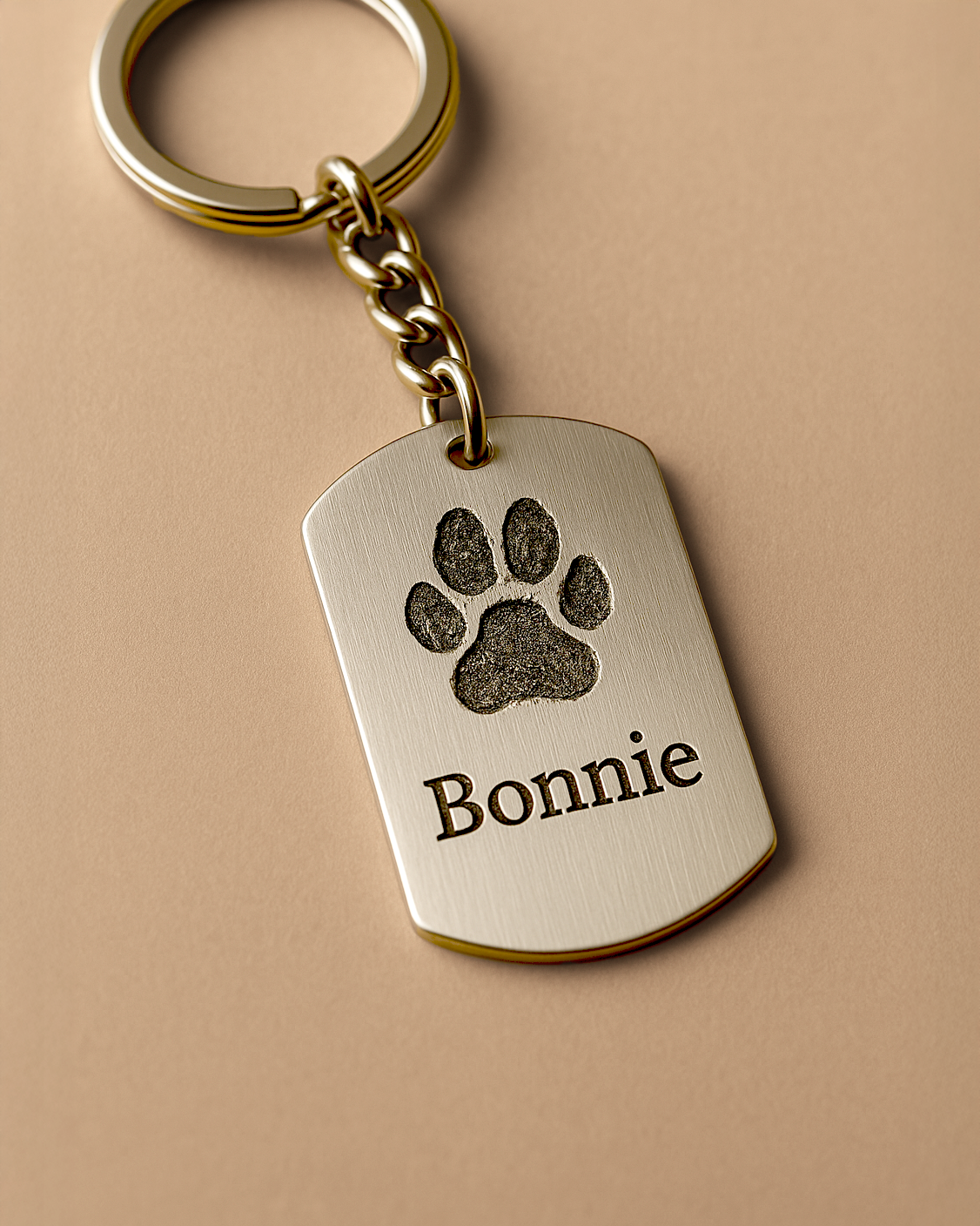 Dogtag Paw Keychain