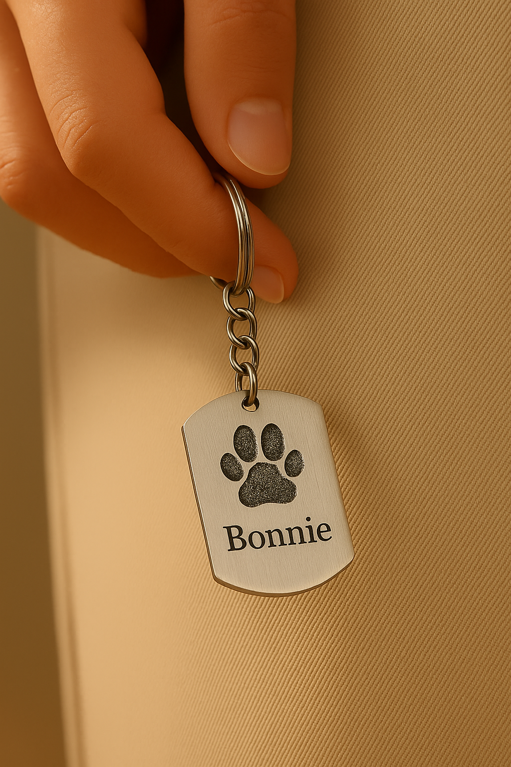 Dogtag Paw Keychain