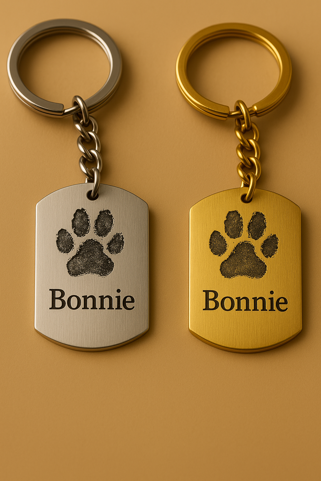 Dogtag Paw Keychain
