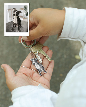 Great Dane dog keychain - pet keepsake - pet key chain - pet bag