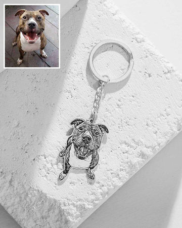 Silvercut Engraved Dog Keychain