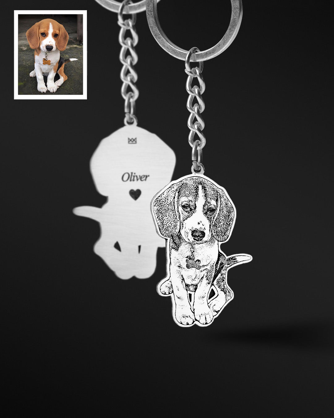 Dog engraved sale keychain