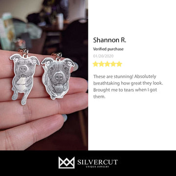 Silvercut® Life-Like Dog Keychain With Custom Engraved Photo